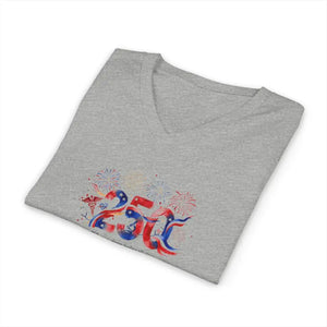 250th Anniversary Patriotic V-neck - Fireworks Celebration Shirt - Dipaliz - V-neck