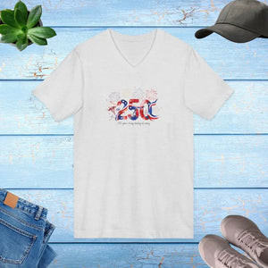 250th Anniversary Patriotic V-neck - Fireworks Celebration Shirt - Dipaliz - V-neck