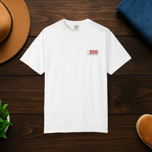 250th Anniversary Small Chest Logo Garment Dyed Tee - Dipaliz - White / s - T-shirts