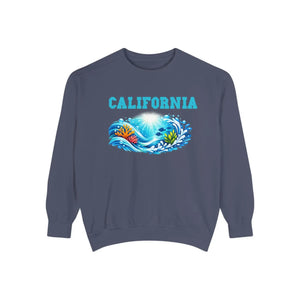 Personalized, California Surfwave Sweatshirt — Vintage Coastal Crewneck