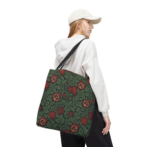 Vintage william morris-inspired botanical pomegranate tote bag - bags