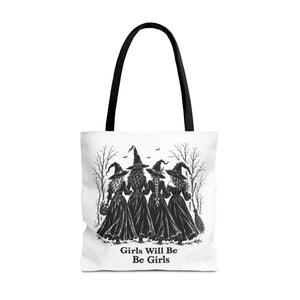 Witch Sisters Tote — “Girls Will Be Girls” Halloween Tote Bag