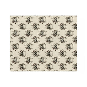 Skull & Roses Velveteen Microfiber Blanket — Gothic Floral Throw