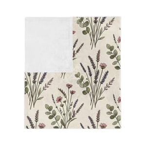 Herb-drawing style botanical blanket by DipaliZ as a housewarming gift