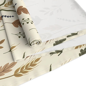 90 inch length of the DipaliZ neutral botanical table runner