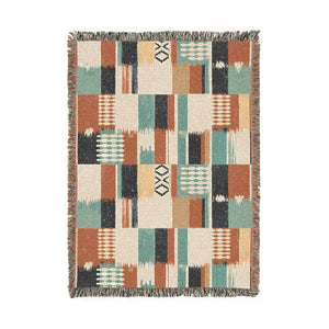DipaliZ southwestern blanket, patchwork squares with no two neighbors alike