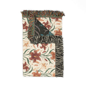 Boho Floral Woven Blanket – Cozy Southwestern Throw for Living Room & Bedspread