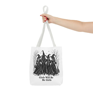 Witch Sisters Tote — “Girls Will Be Girls” Halloween Tote Bag