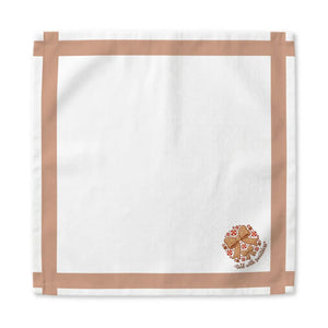 Cotton twill napkin with gingerbread bow design - paper napkins