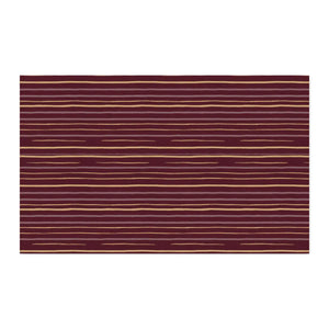 Uneven stripe widths across the DipaliZ striped maroon cotton fabric design