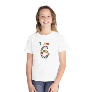 Youth Tee — "I Am" Colorful Dinosaur Graphic Kids Shirt