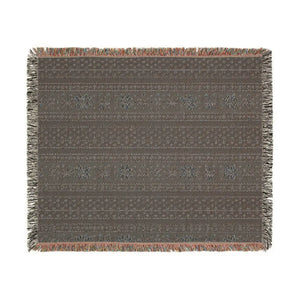 Woven decorative blanket by DipaliZ with fringe finished at each end