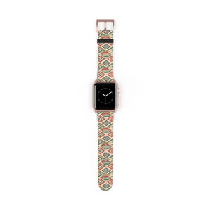 Repeating loom-style rows in the DipaliZ Aztec print watch band artwork