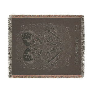 Photo finish option for the DipaliZ skulls and roses throw blanket