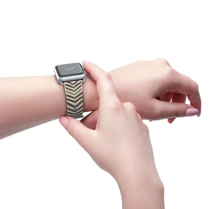 Chevron Pattern Watch Band — Neutral Geometric Apple Watch Strap