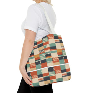 Aztec Patchwork Tote Bag – Boho Geometric All-Over Print Tote