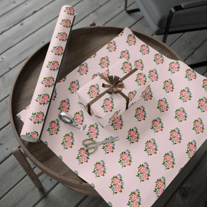 Vintage pink floral wrapping paper