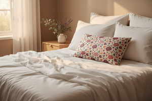 Floral Rose Satin Pillowcase — Soft Botanical Body Pillowcase