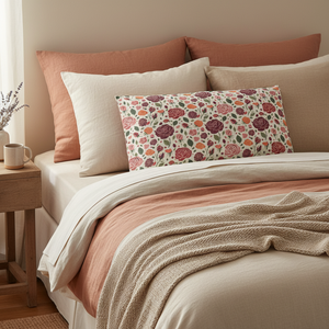 Floral Rose Satin Pillowcase — Soft Botanical Body Pillowcase