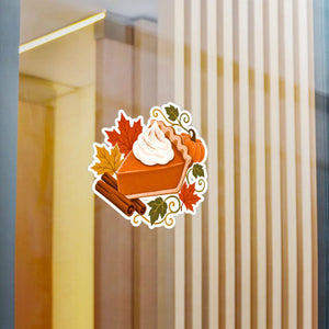 Autumn pumpkin pie kiss-cut vinyl decal - home decor decals