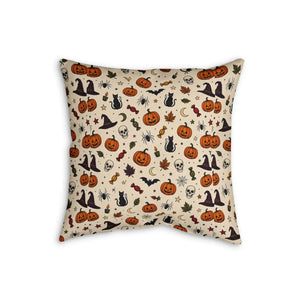 DipaliZ Halloween pattern pillow at 20 by 20 inches on faux linen