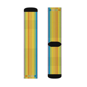 Colorful Rainbow Stripe Cats Sublimation Socks