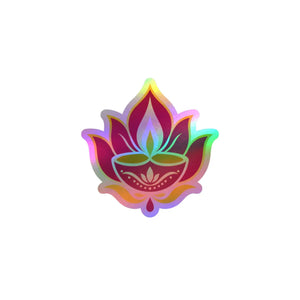 Lotus diya kiss-cut vinyl decal - home decor decals