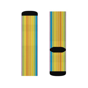 Colorful Rainbow Stripe Cats Sublimation Socks