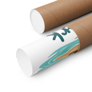 Matte Poster — "Less Work More Living" Tropical Palm Beach Wall Art