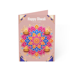 Personalized, Diwali Greeting Card — Happy Diwali Mandala Festival of Lights (Pack of 1/10/30/50)