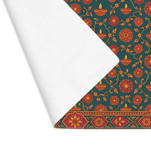 Indian diya and marigold floral placemat - placemats