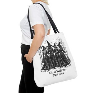 Witch Sisters Tote — “Girls Will Be Girls” Halloween Tote Bag