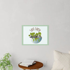 Save Earth Wall Decal – Eco-Friendly Globe Illustration for Home & Classroom