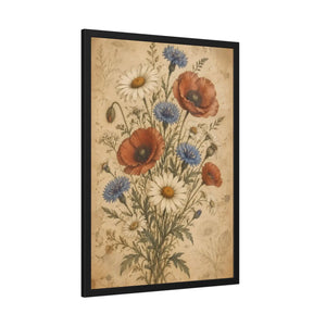 Framed paper poster – vintage wildflower botanical floral wall art - posters