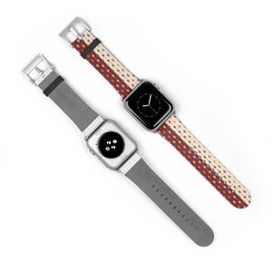 Vintage Holiday Pattern Watch Band — Red & Cream Nordic Stripe Apple Watch Band