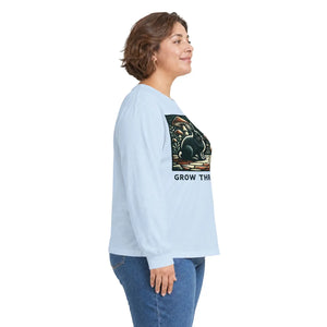 Grow through it mushroom long sleeve tee - t-shirts