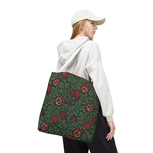 Vintage william morris-inspired botanical pomegranate tote bag - bags