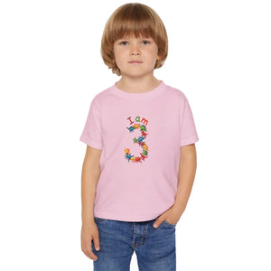 Colorful Dino Toddler T-shirt - Age 3 Cotton Tee - Dipaliz - T-shirts
