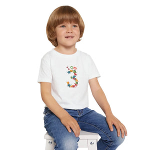 Colorful Dino Toddler T-shirt - Age 3 Cotton Tee - Dipaliz - T-shirts