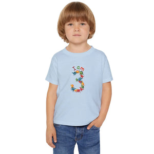 Colorful Dino Toddler T-shirt - Age 3 Cotton Tee - Dipaliz - T-shirts