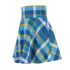 Blue Madras Skater Skirt - Island Inspired All Over Print - Dipaliz - Prints