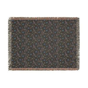 Floral Mosaic Woven Blanket – Cotton Throw - Dipaliz