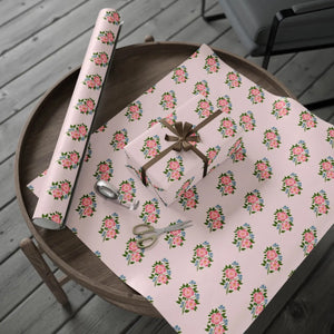 Vintage pink floral wrapping paper