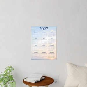 2027 Beach Sunset Calendar Wall Decal — Yearly Planner Poster