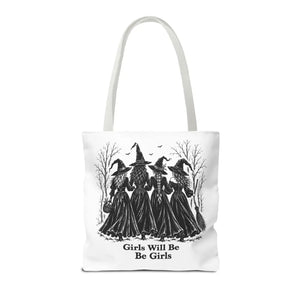 Witch Sisters Tote — “Girls Will Be Girls” Halloween Tote Bag