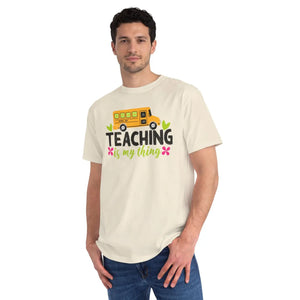 Teacher T-Shirt - "Teaching Is My Thing" School Bus Design