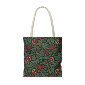 Vintage william morris-inspired botanical pomegranate tote bag - bags