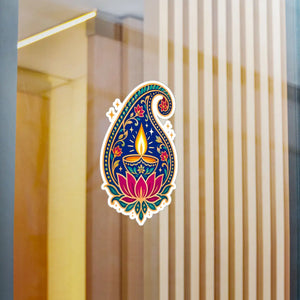Paisley diya lotus kiss-cut vinyl decal - home decor decals