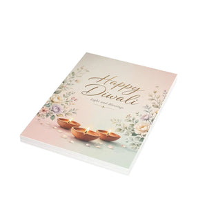 Happy diwali greeting card – floral light and blessings design - cards