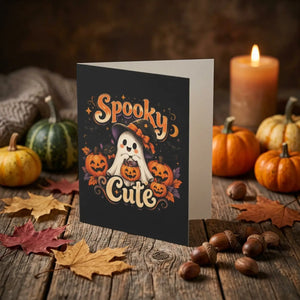 Spooky cute halloween greeting card - cards